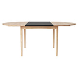 BM0121 Extendable Table: Soaped Oak + With Leaf - Black
