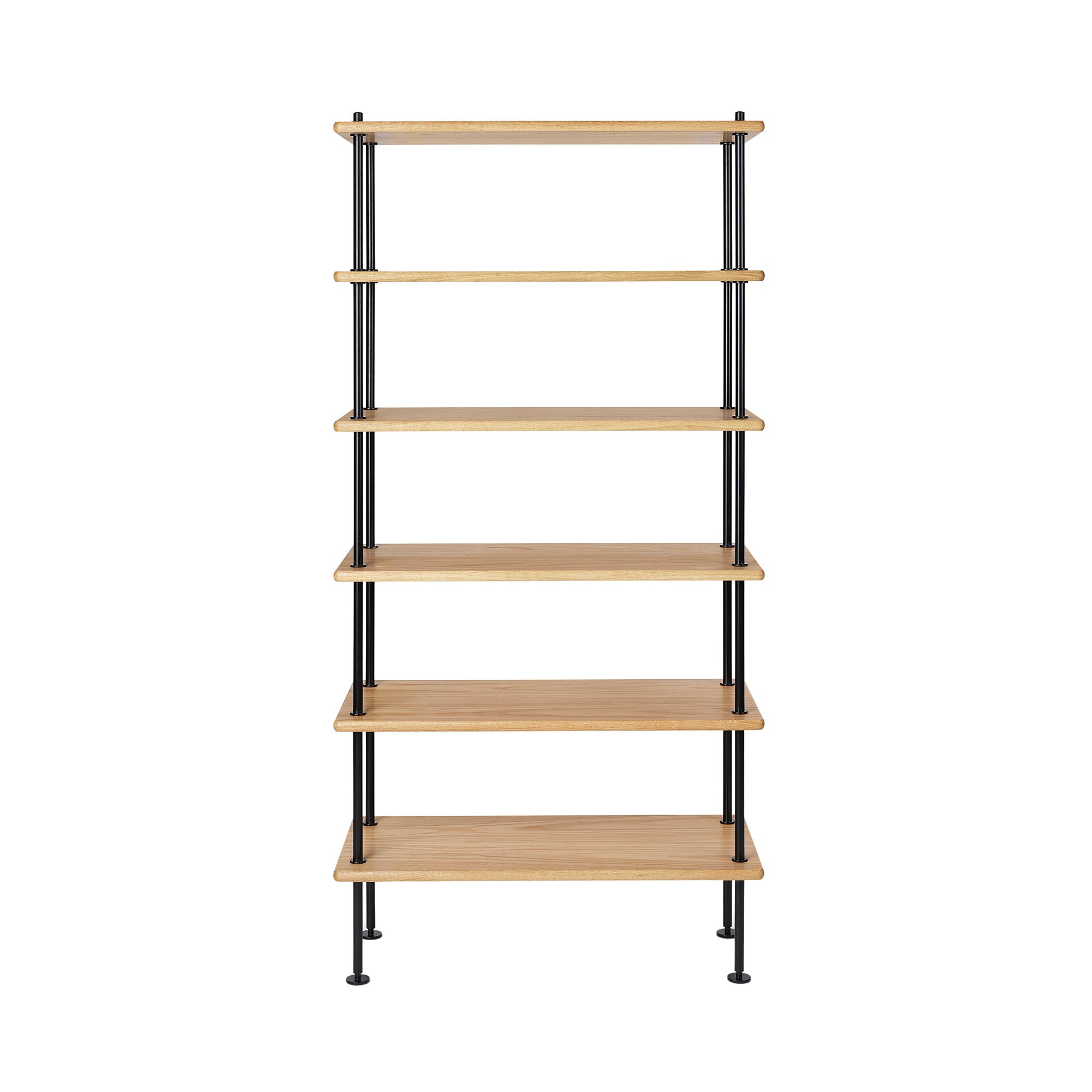 BM0253-3 Shelving System: Black + Oiled Oak