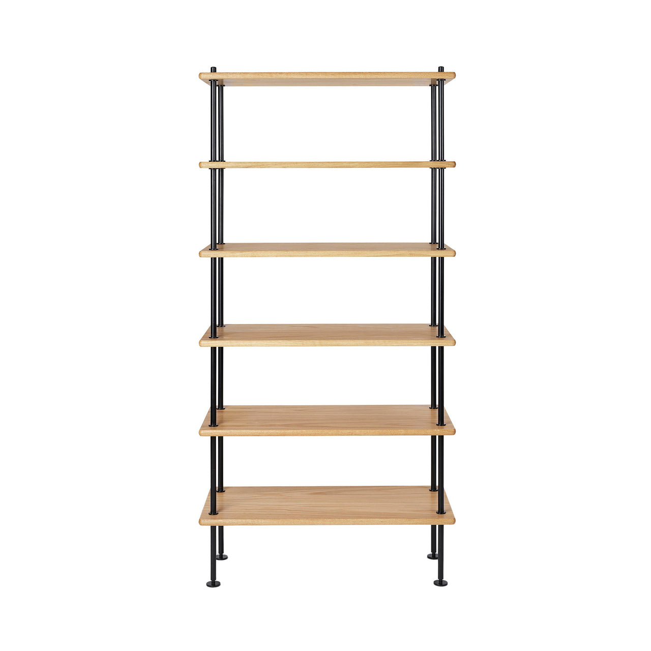 BM0253-3 Shelving System: Black + Oiled Oak