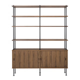 BM0253-1 Shelving System: Black + Oiled Walnut + Oiled Walnut