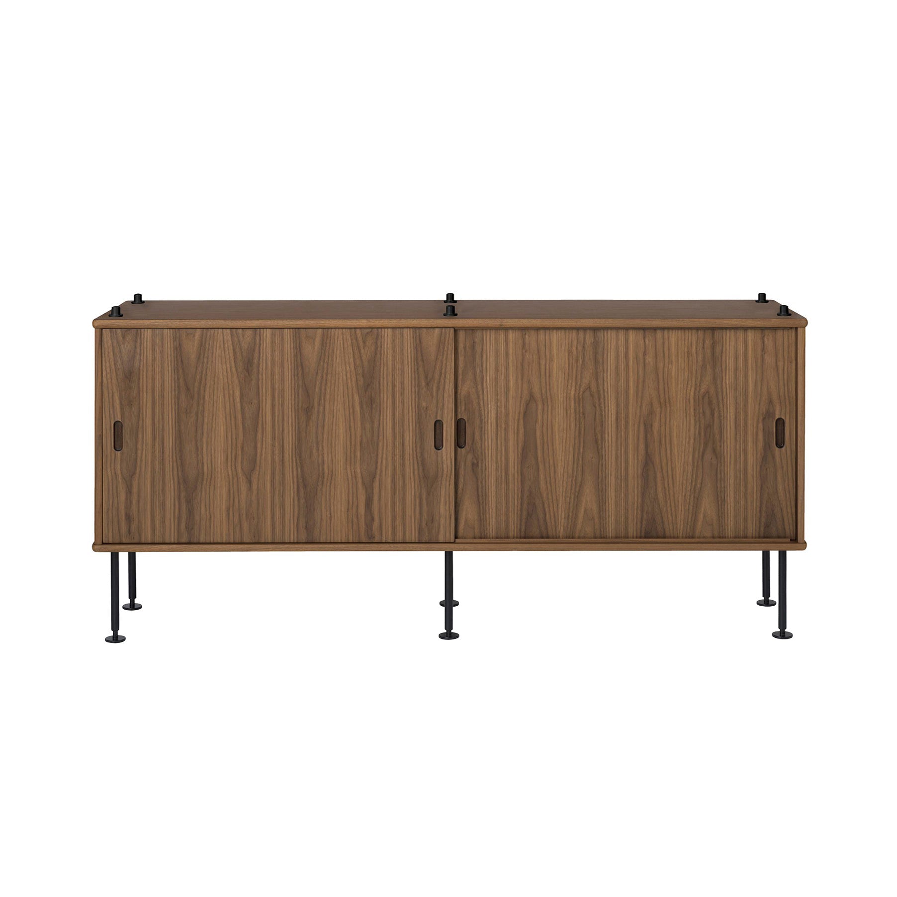 BM0253-5 Shelving System: Black + Oiled Walnut + Oiled Walnut