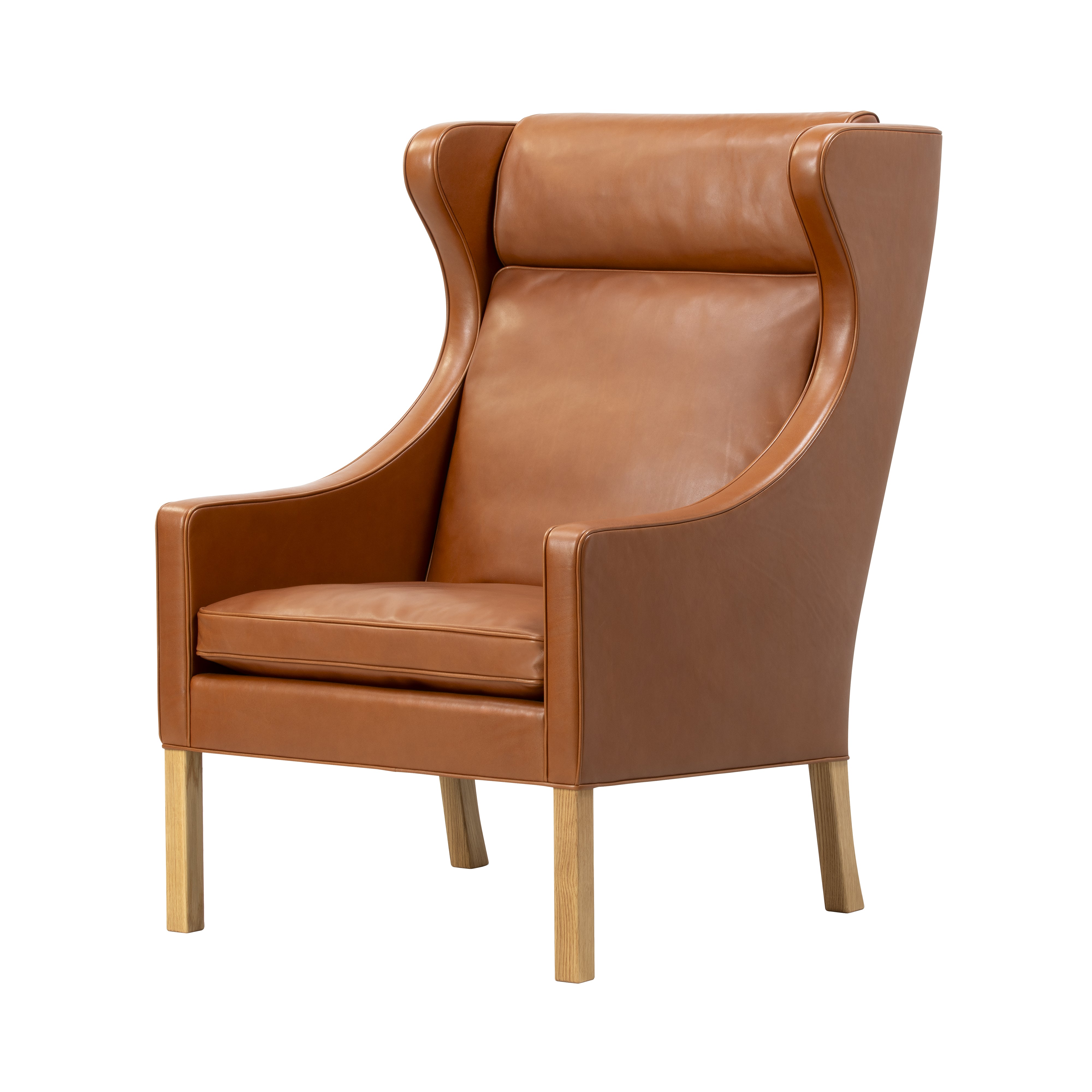 Mogensen 2204 Wing Chair: Oiled Oak + Without Footstool