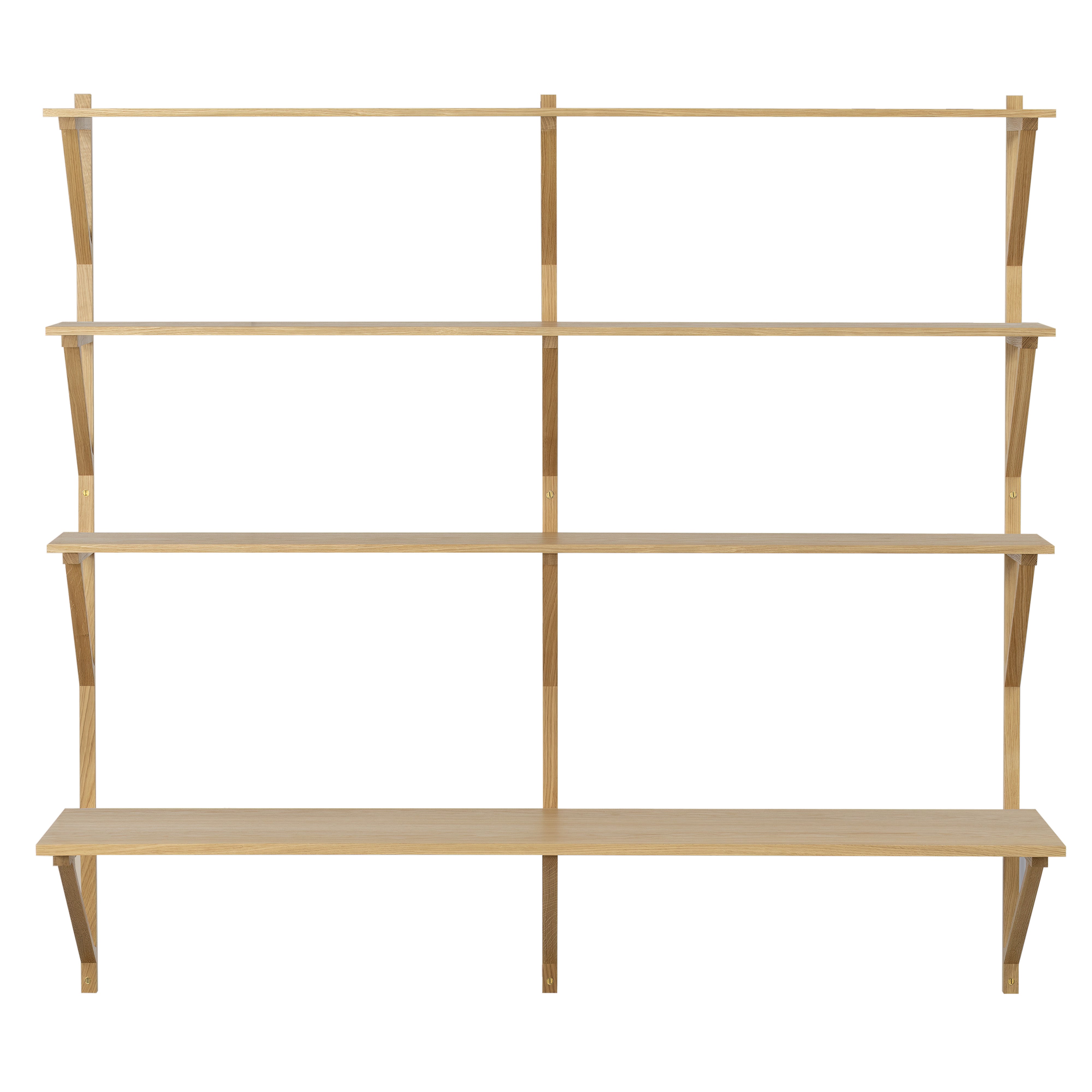 BM29 Shelf: 2 Wide + 3 Shelves + With Desk + Oak