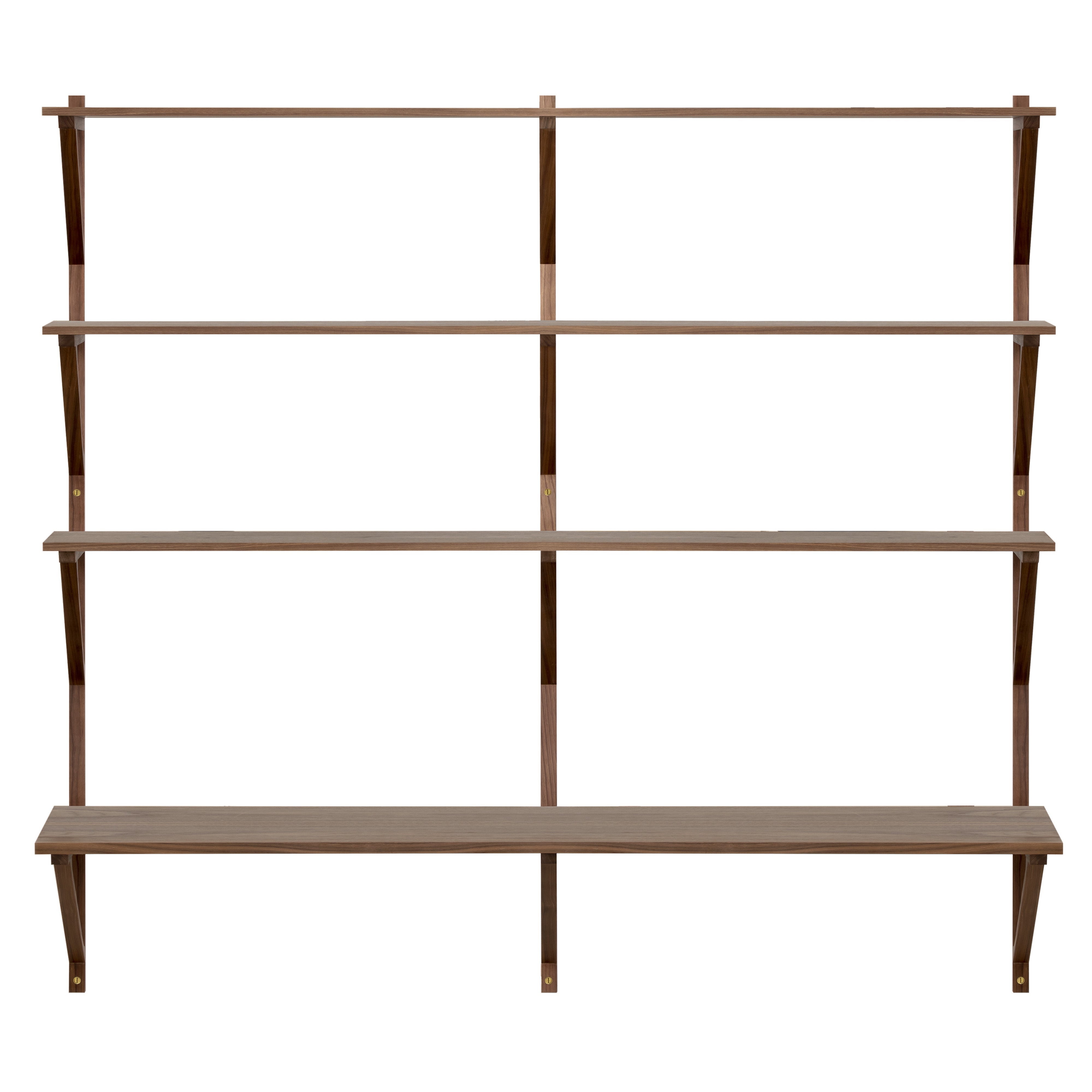 BM29 Shelf: 2 Wide + 3 Shelves + With Desk + Walnut