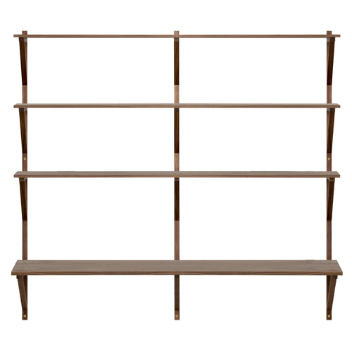 BM29 Shelf: 2 Wide + 3 Shelves + With Desk + Walnut