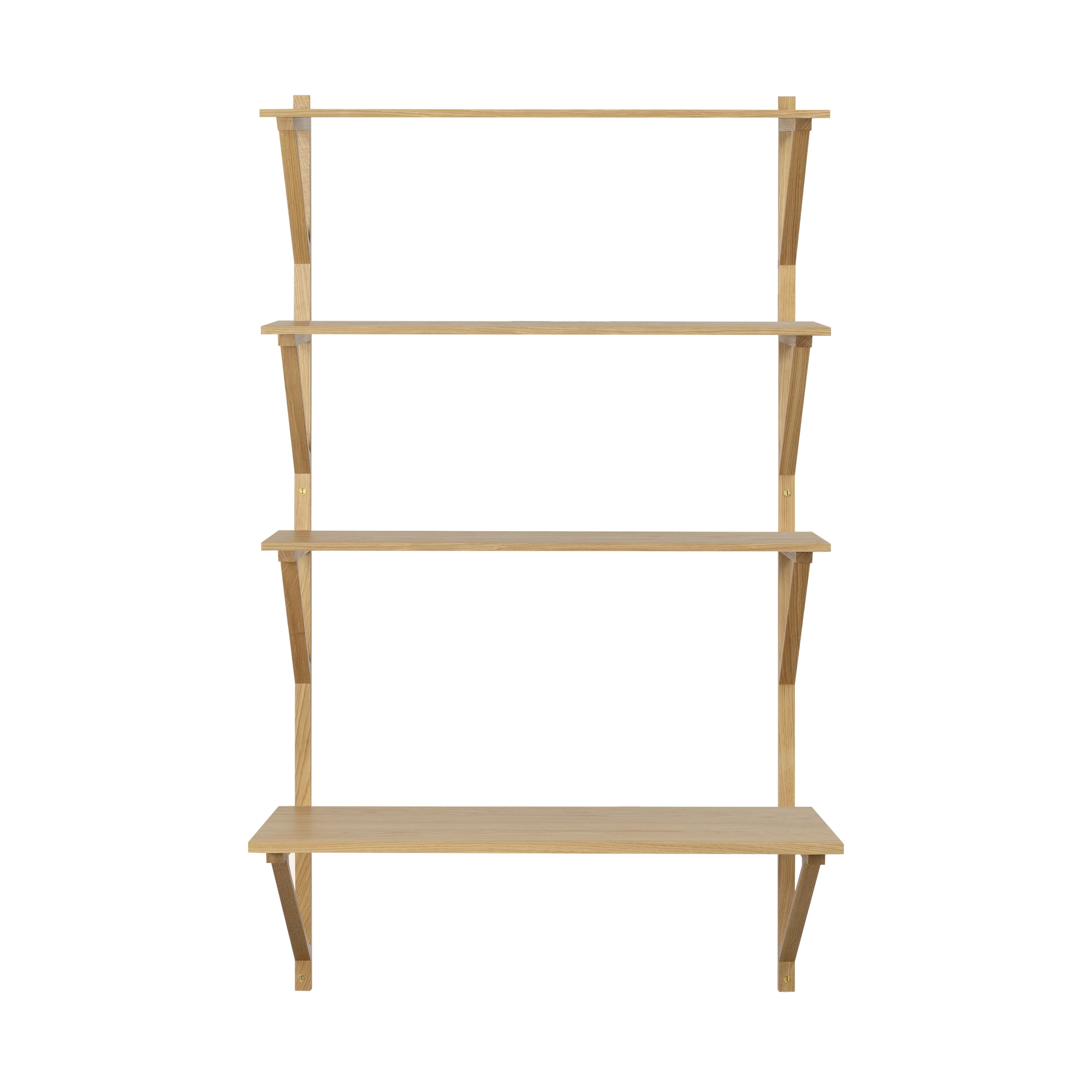 BM29 Shelf: 1 Wide + 3 Shelves + With Desk + Oak