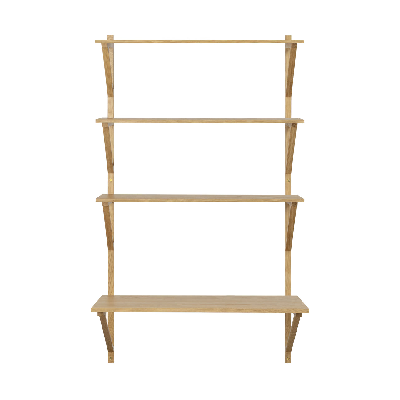 BM29 Shelf: 1 Wide + 3 Shelves + With Desk + Oak