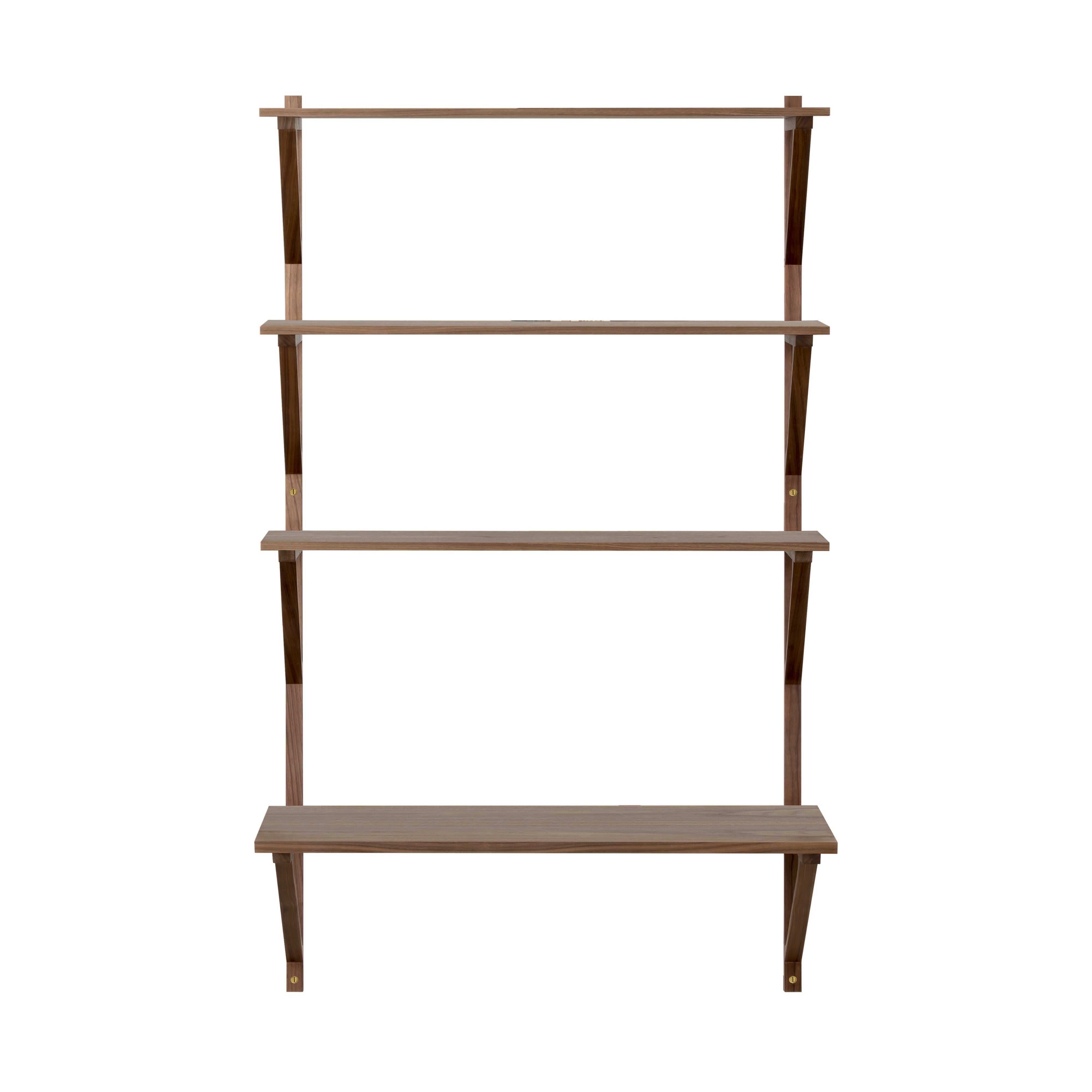 BM29 Shelf: 1 Wide + 3 Shelves + With Desk + Walnut