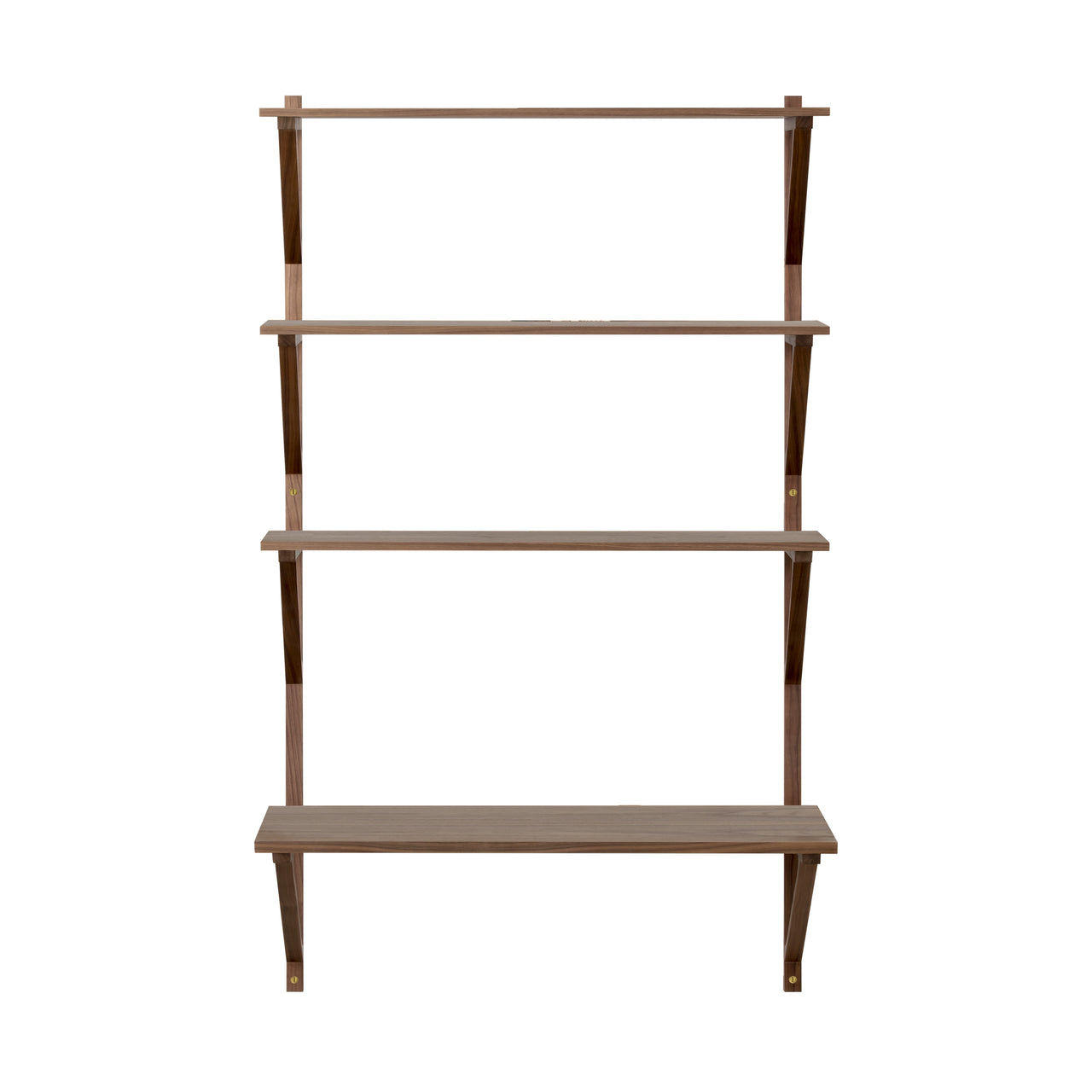 BM29 Shelf: 1 Wide + 3 Shelves + With Desk + Walnut