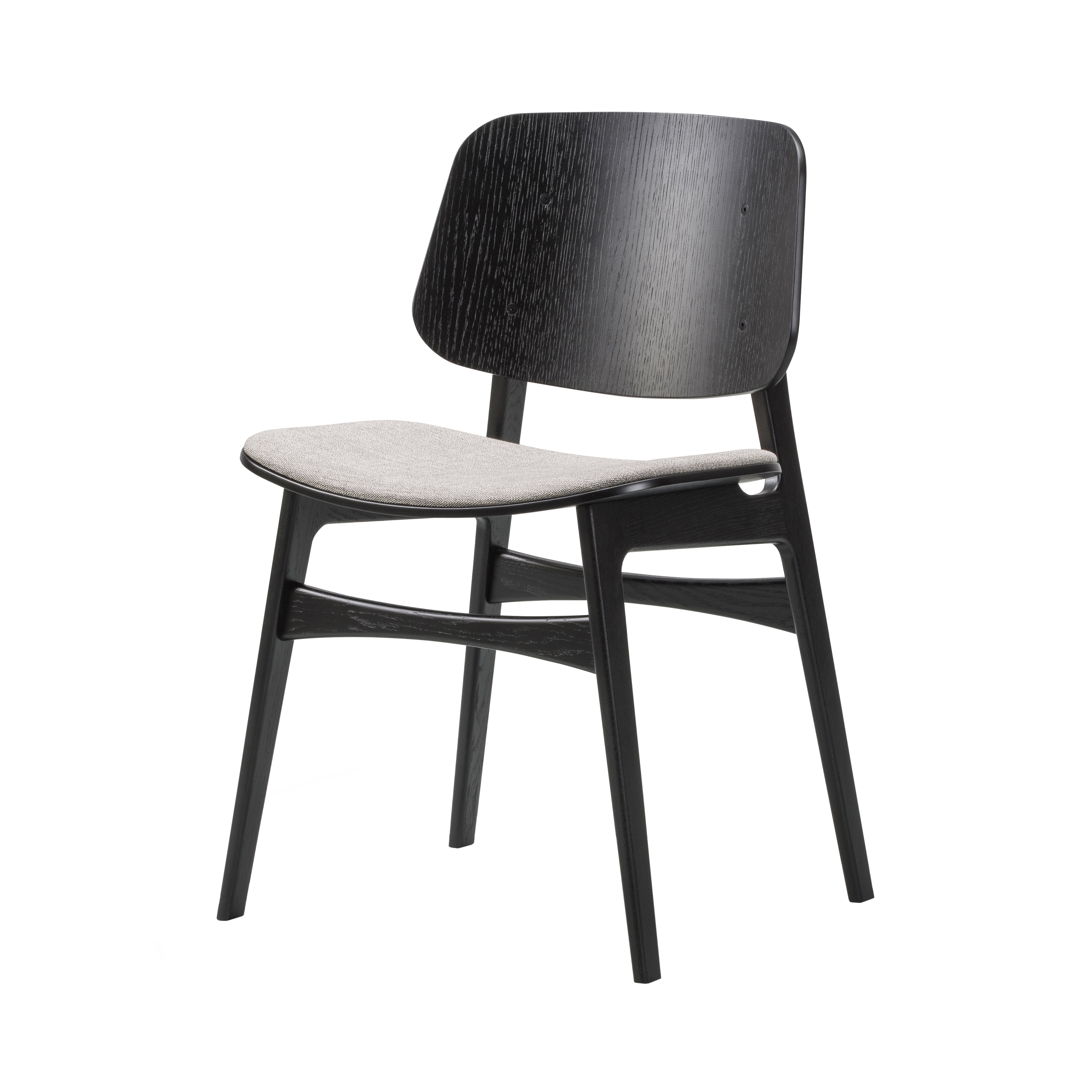 Søborg Chair: Seat Upholstered: Black Lacquered Oak