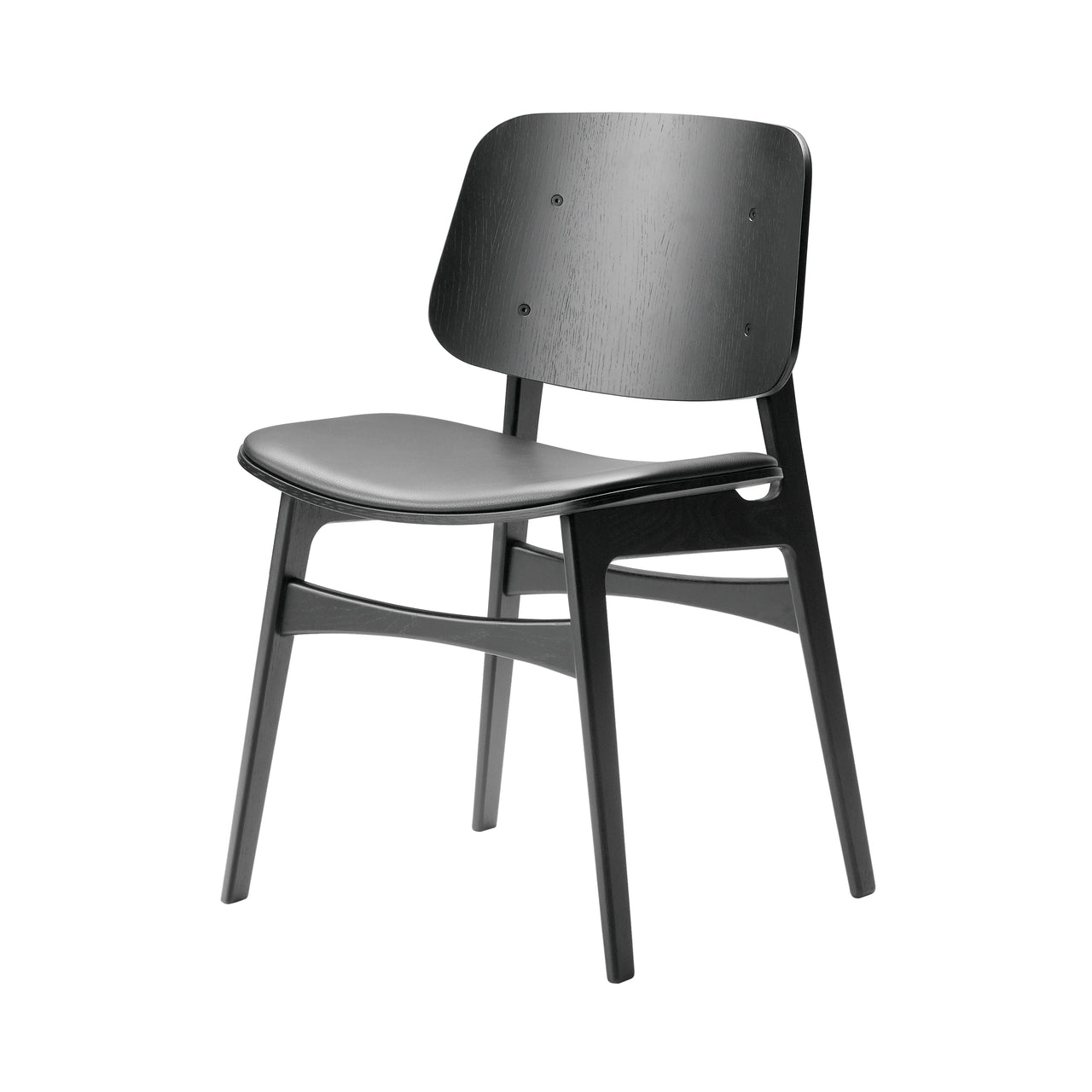 Søborg Chair: Seat Upholstered: Black Lacquered Oak