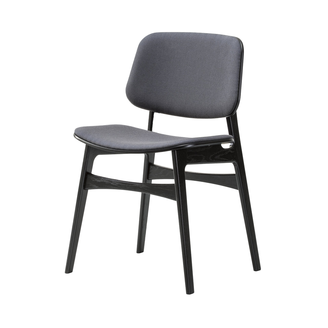 Soborg Chair: Front Upholstered + Black Lacquered