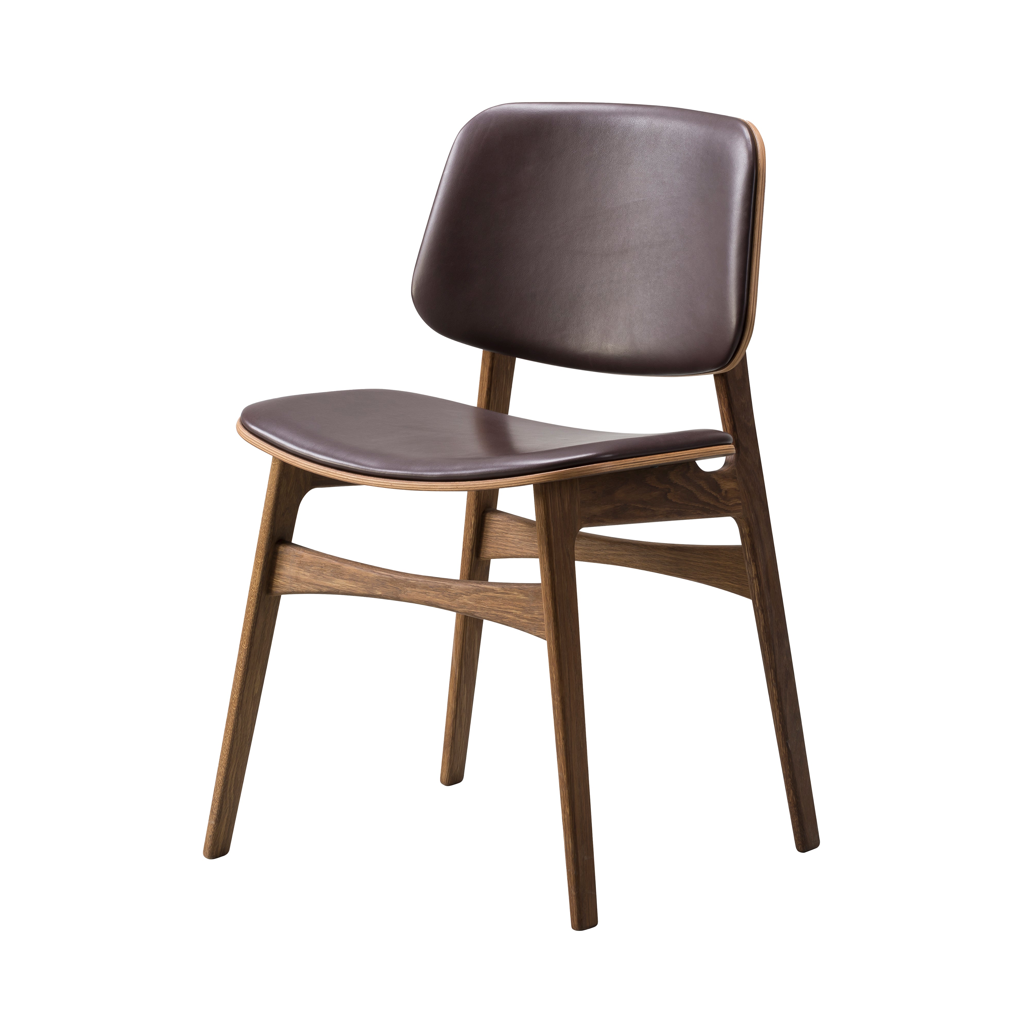 Soborg Chair: Front Upholstered + Lacquered Walnut