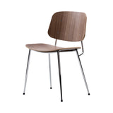 Soborg Chair: Metal Base + Lacquered Walnut + Chrome