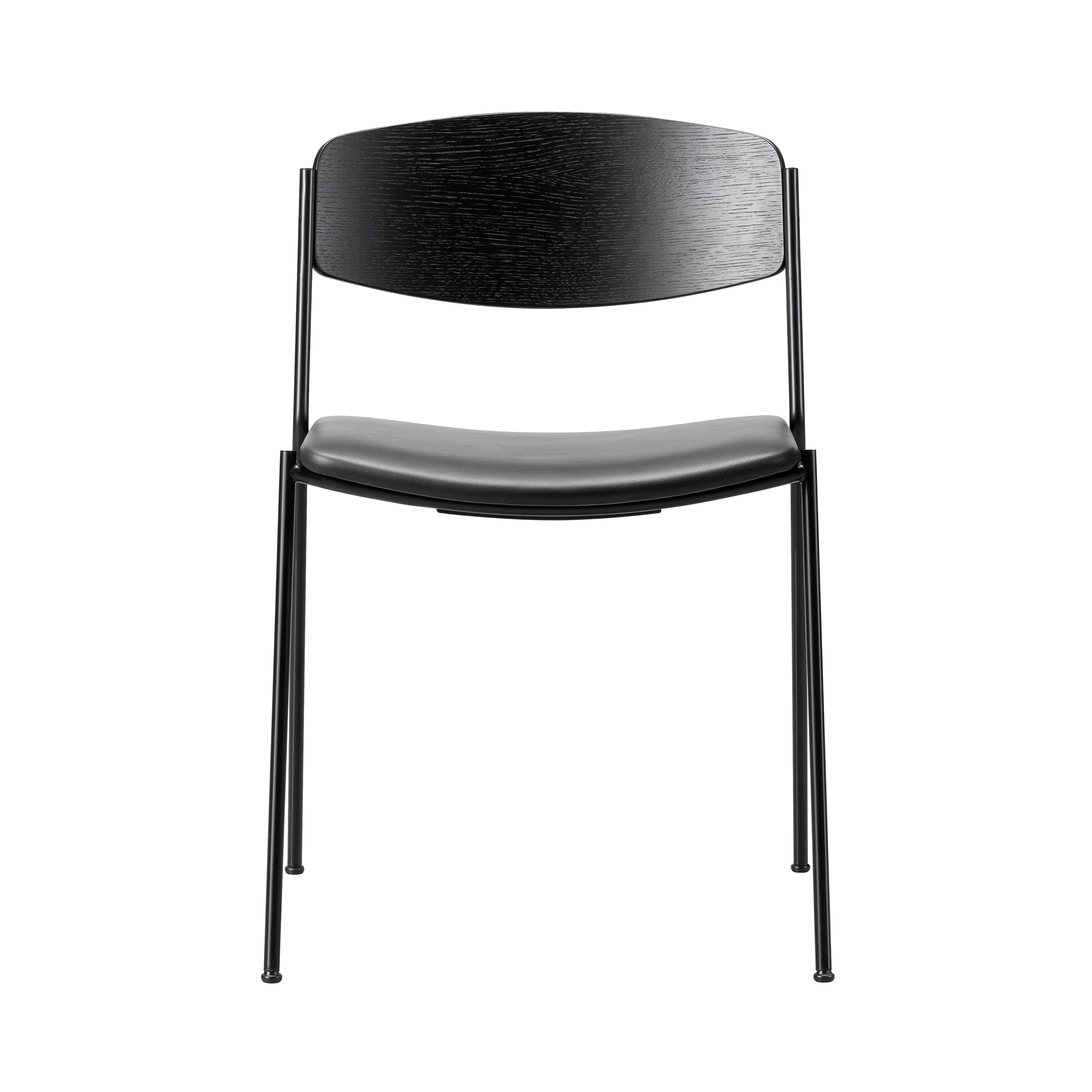 Lynderup Chair: Seat Upholstered + Black Lacquered
