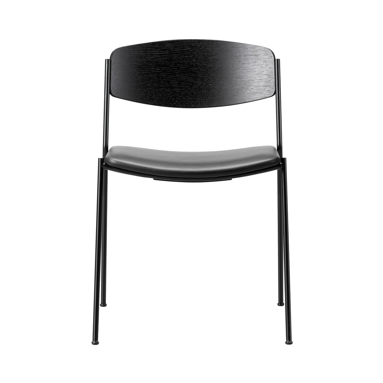 Lynderup Chair: Seat Upholstered + Black Lacquered