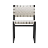 BM62 + BM61 Chair: Linen Webbing + Without Arm + Black Lacquered Oak + Natural