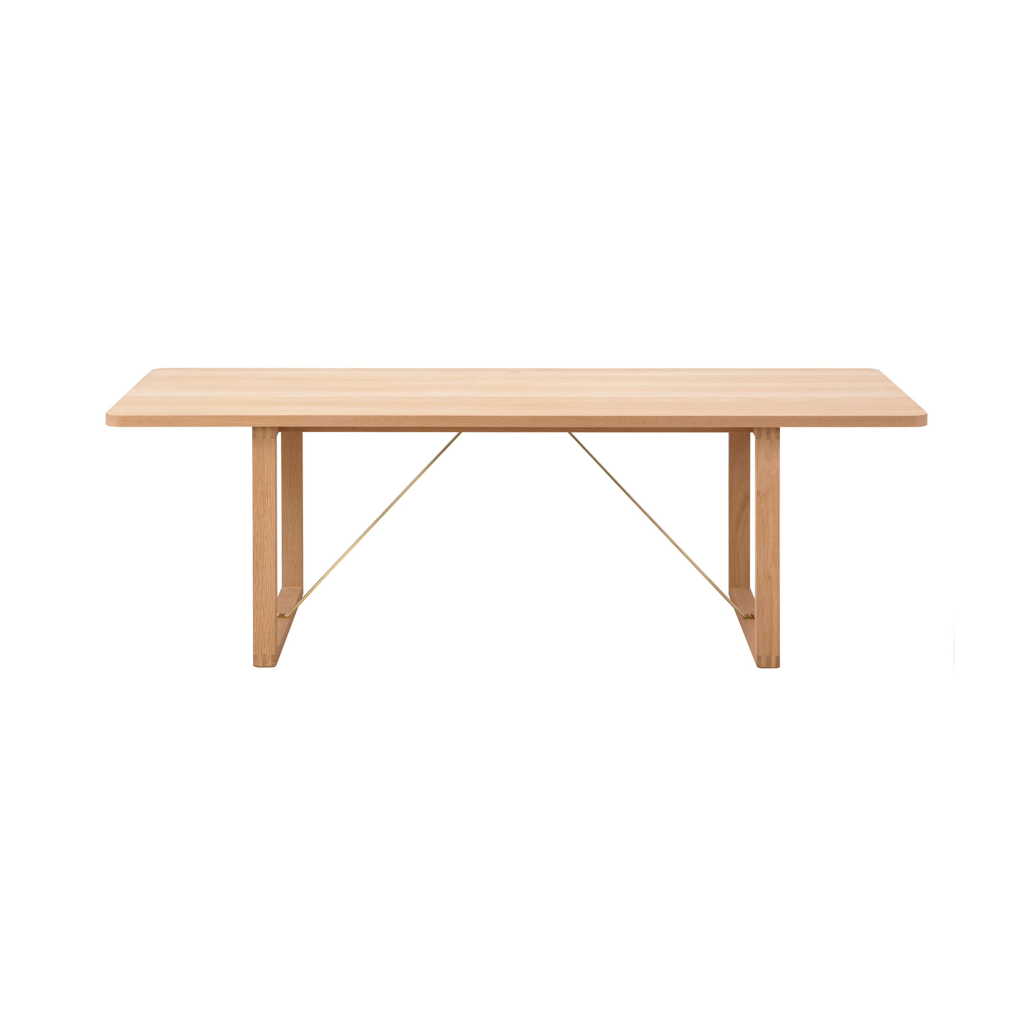 BM67 Coffee Table: Light Oiled Oak + Brass