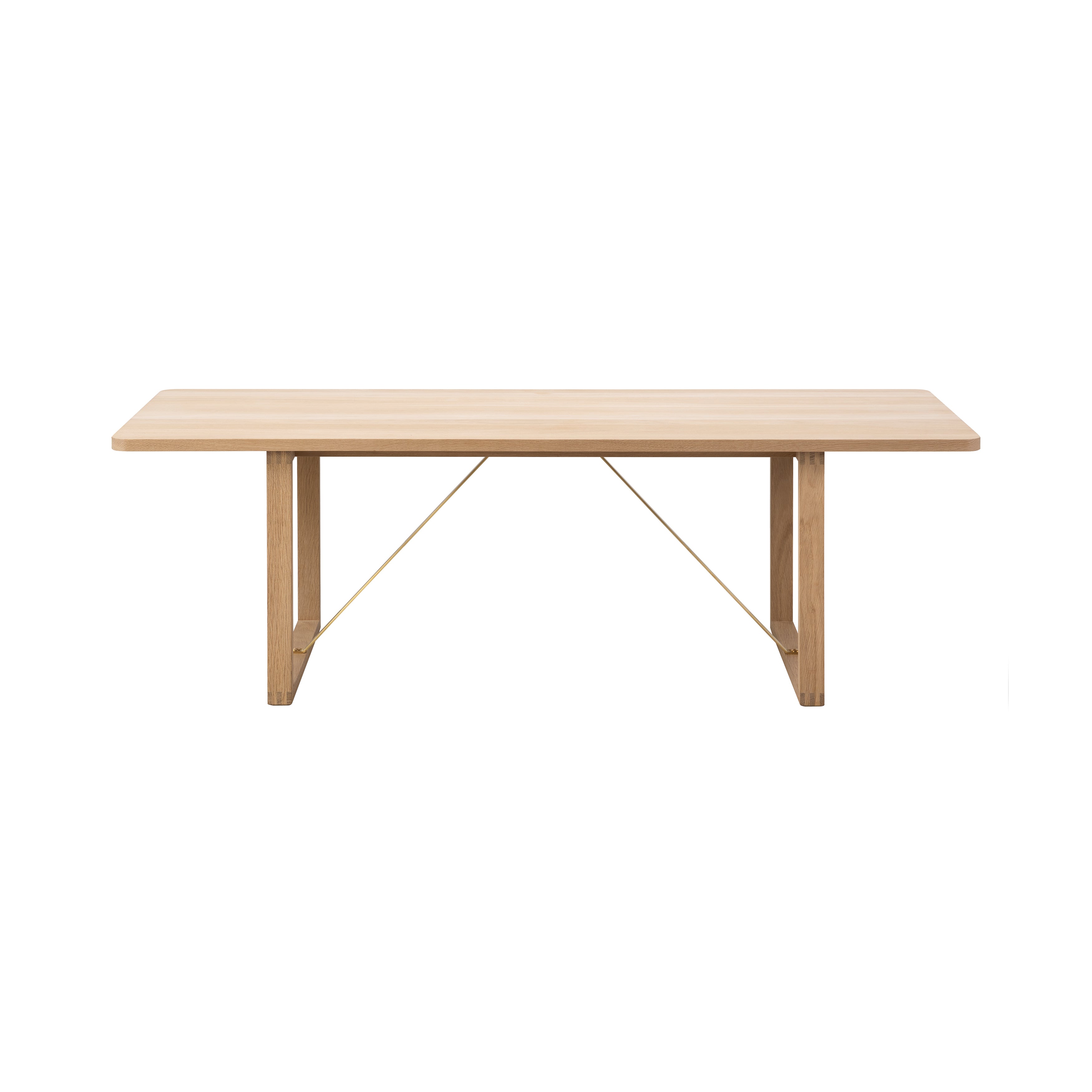 BM67 Coffee Table: Soaped Treated Oak + Brass