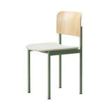 Plan Chair: Seat Upholstered + Lacquered Oak + Modernist Green