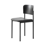 Plan Chair: Seat Upholstered + Black Ash + Black