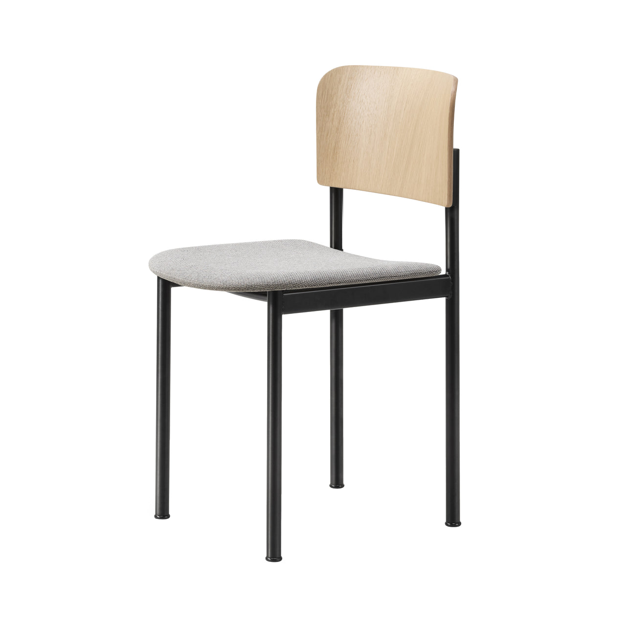 Plan Chair: Seat Upholstered + Lacquered Oak + Black
