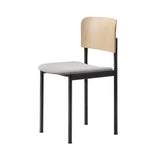 Plan Chair: Seat Upholstered + Lacquered Oak + Black