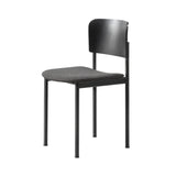 Plan Chair: Seat Upholstered + Black Ash + Black