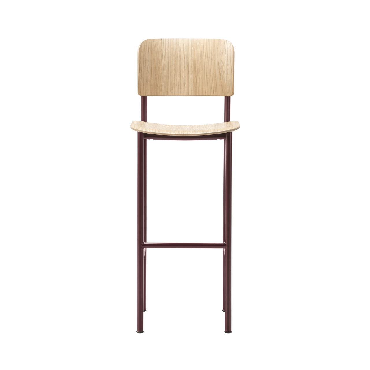 Plan Bar + Counter Stool: Bar + Oak Lacquered + Bordeaux