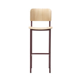 Plan Bar + Counter Stool: Bar + Oak Lacquered + Bordeaux