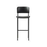 Plan Counter Stool: Seat Upholstered + Black + Black Lacquered Ash