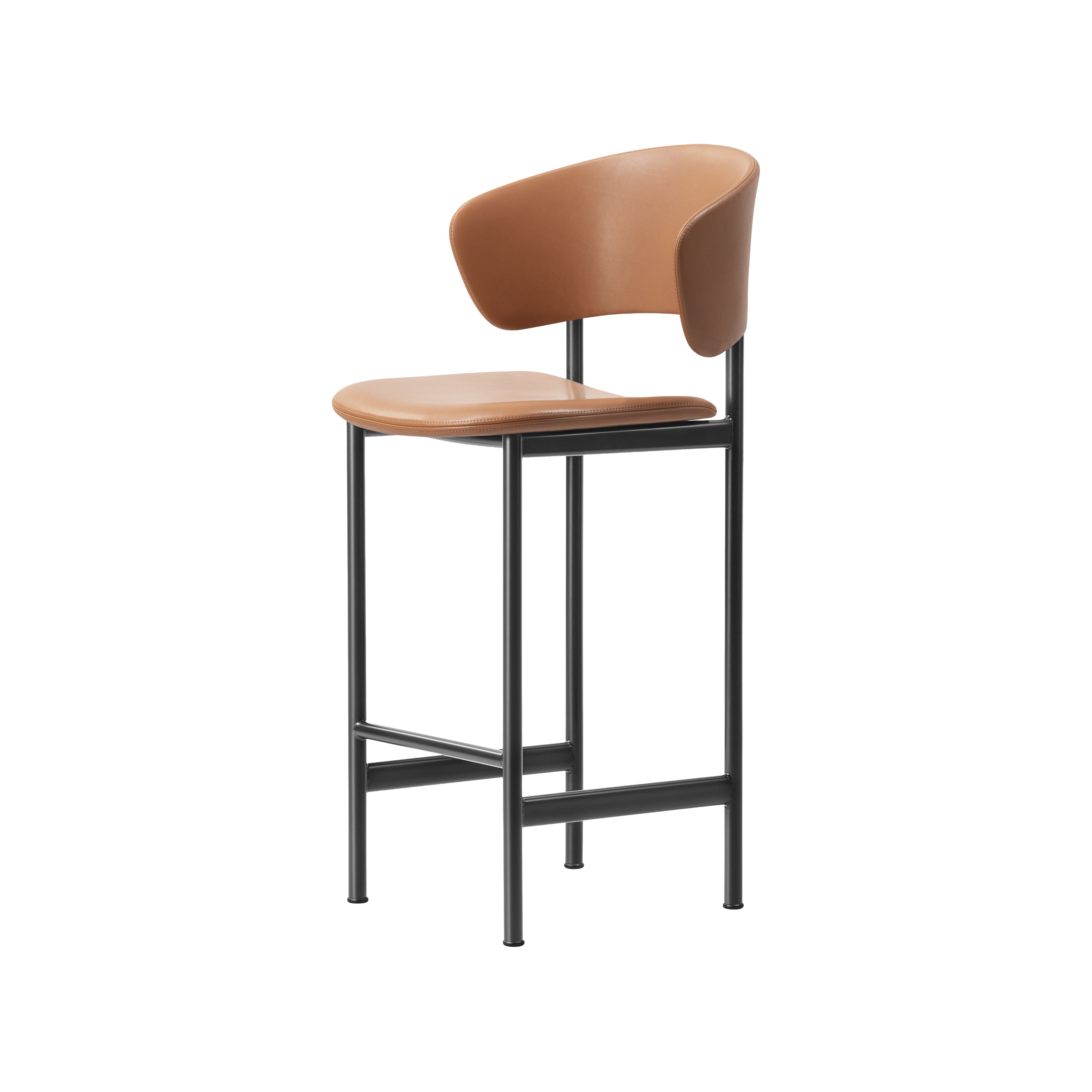 Plan Bar + Counter Stool with Armrest: Counter + Black