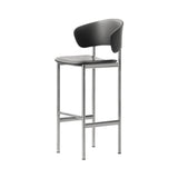 Plan Bar + Counter Stool with Armrest: Bar + Brushed Steel