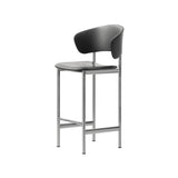 Plan Bar + Counter Stool with Armrest: Counter + Brushed Steel