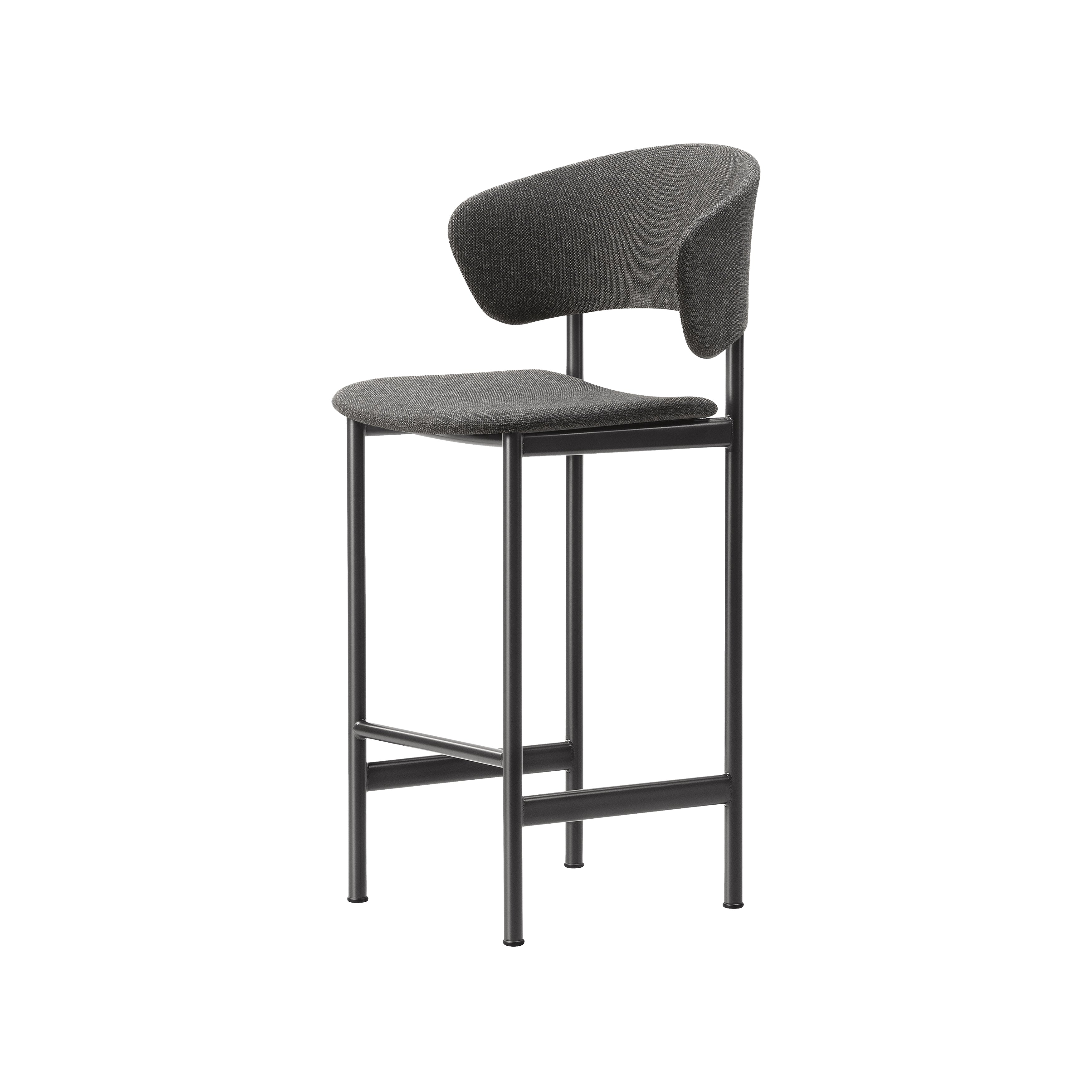 Plan Bar + Counter Stool with Armrest: Counter + Black