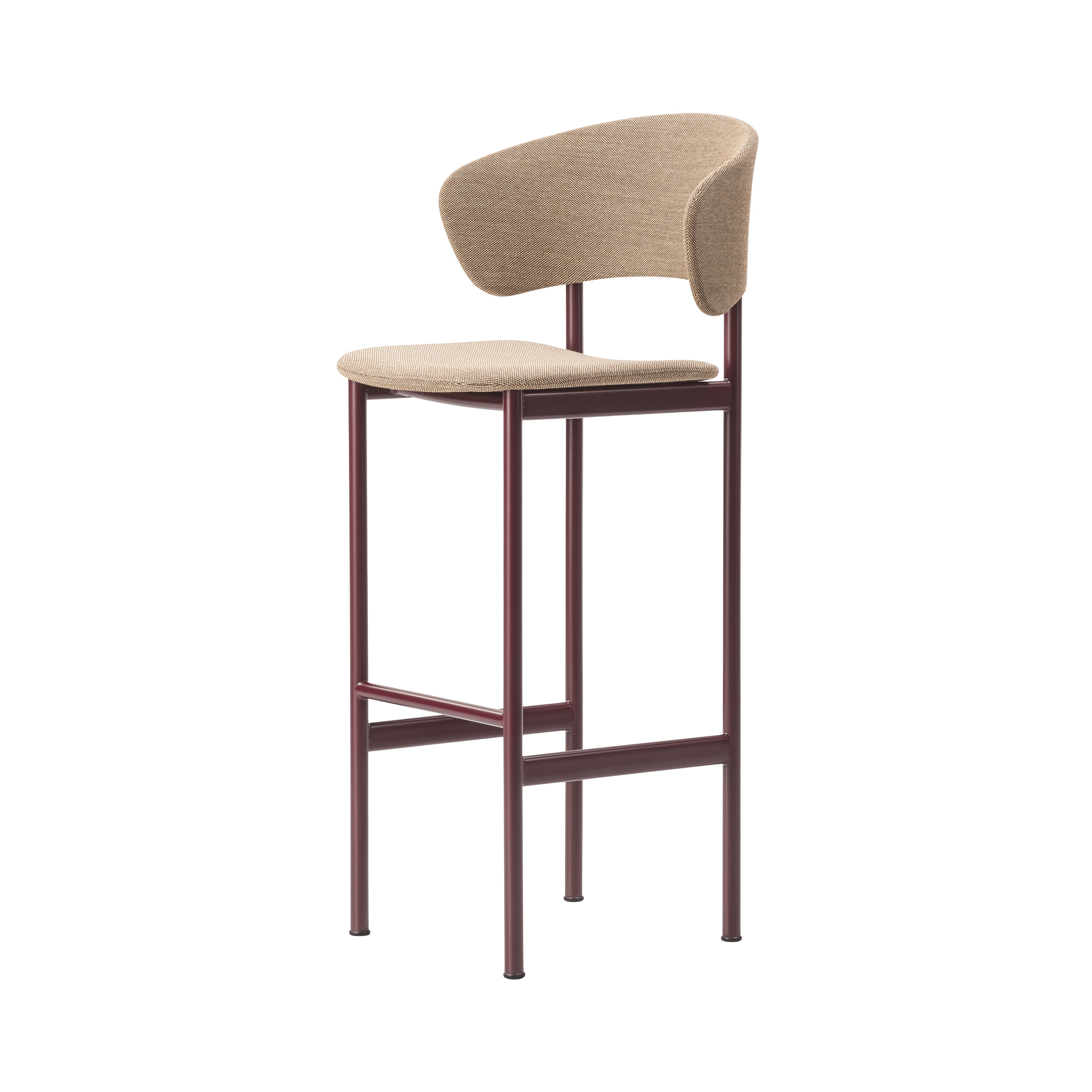 Plan Bar + Counter Stool with Armrest: Bar + Bordeaux