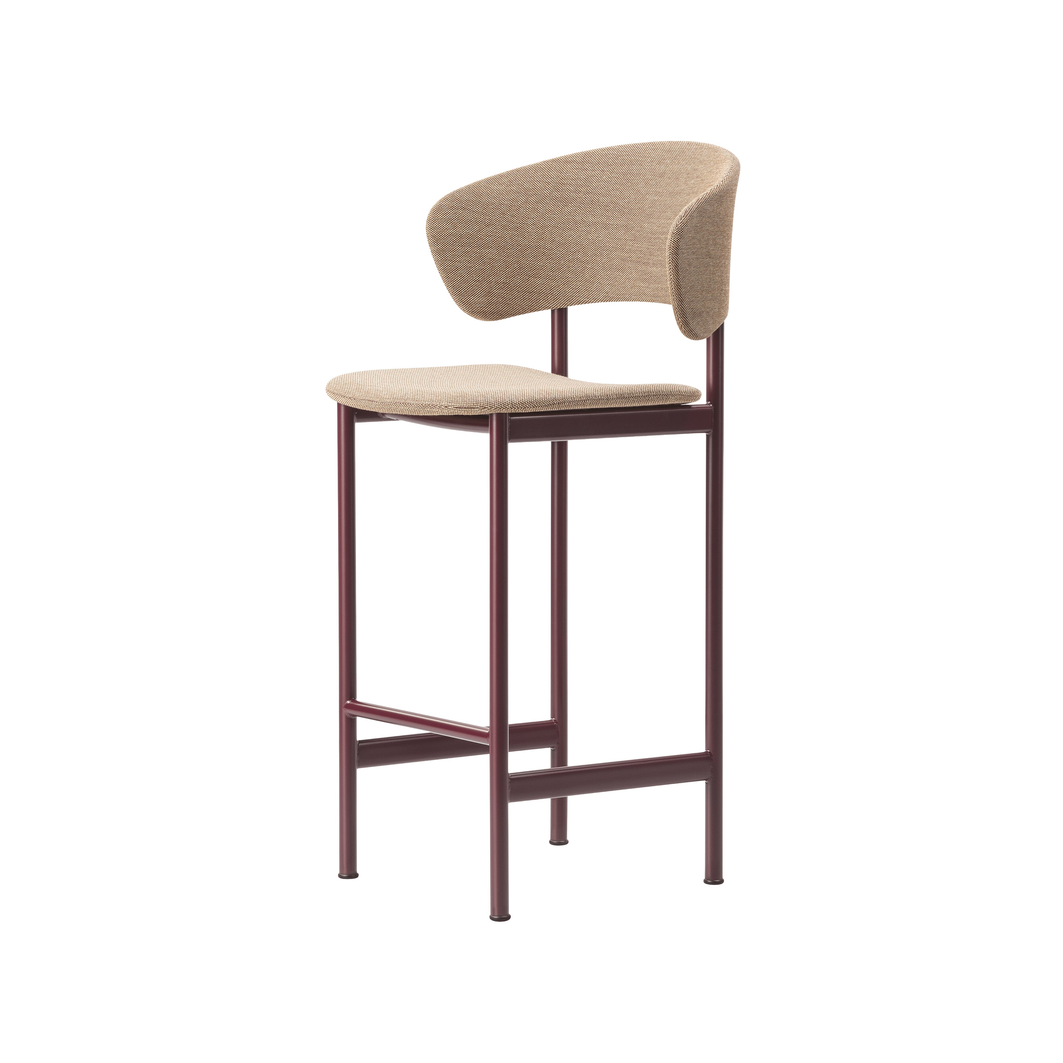 Plan Bar + Counter Stool with Armrest: Counter + Bordeaux