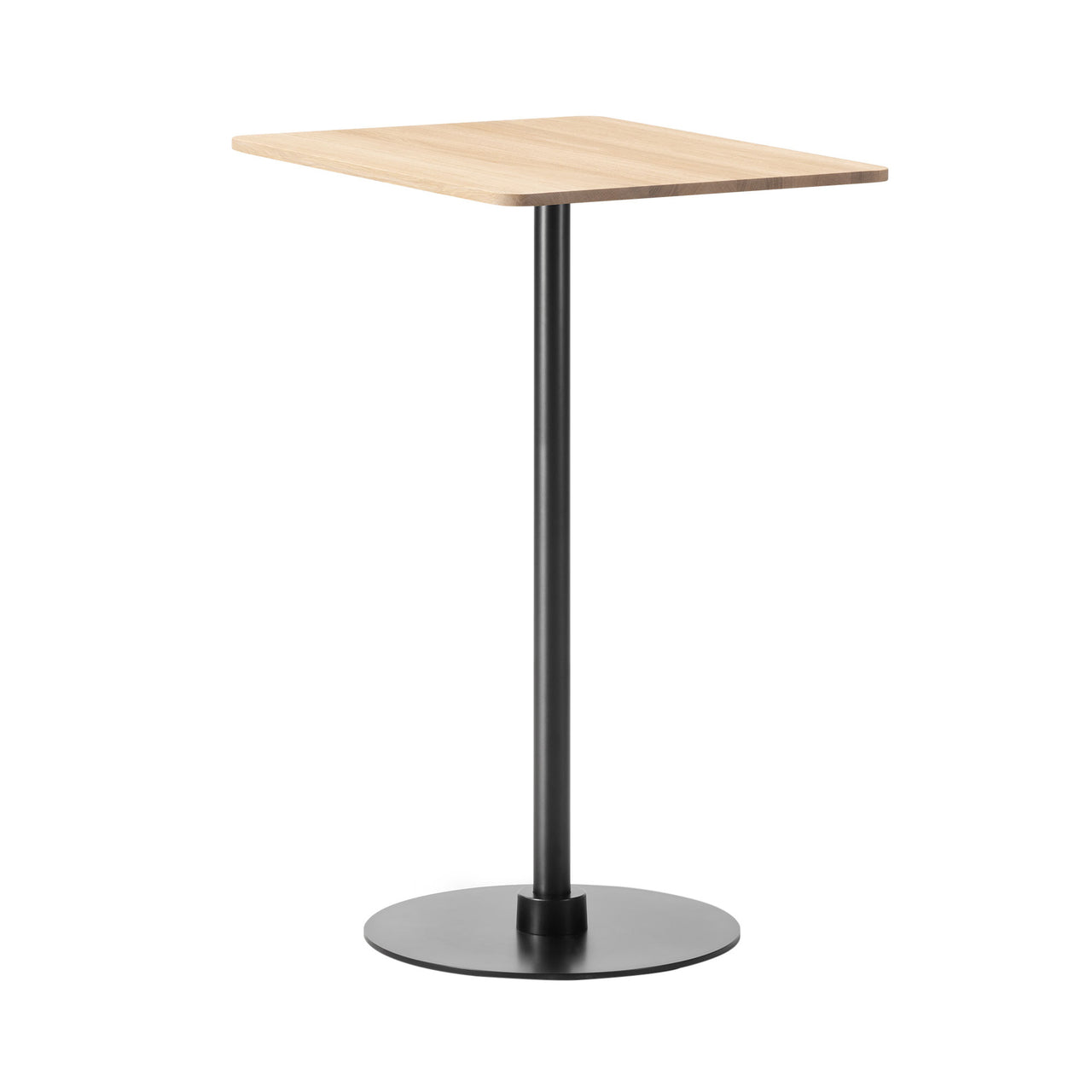 Plan Column  Bar + Counter Table: Rectangular + Bar + Oak Light Oiled + Black