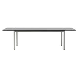 Plan Extendable Table: Black Laminate + Brushed Steel