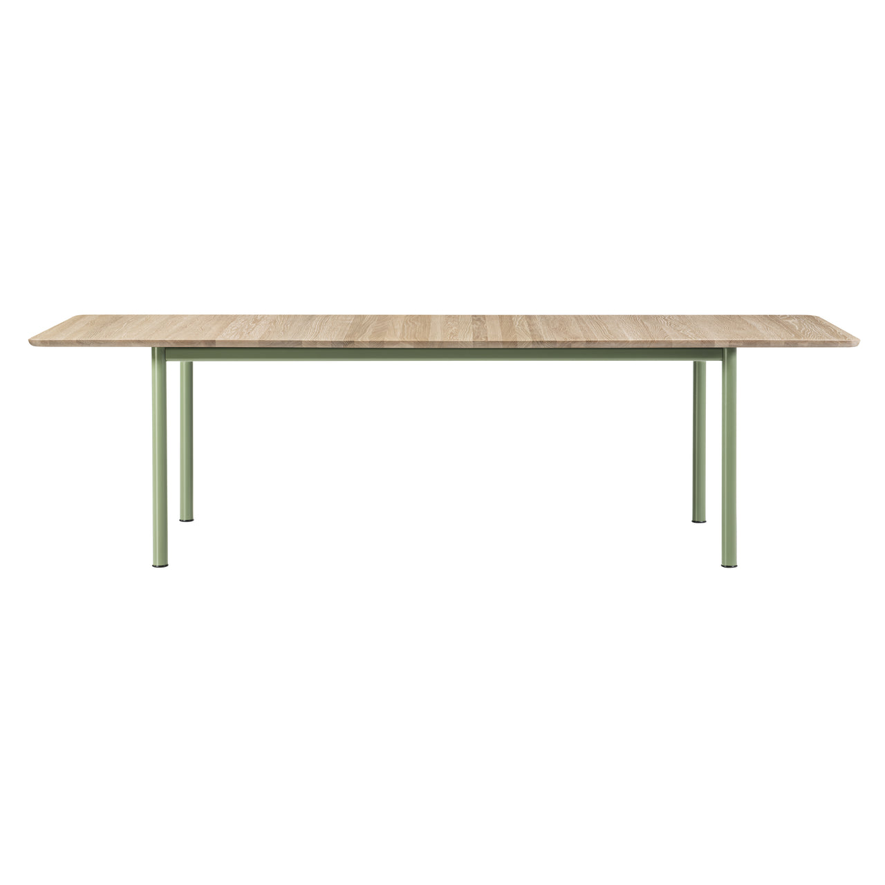 Plan Extendable Table: Light Oiled Oak + Modernist Green