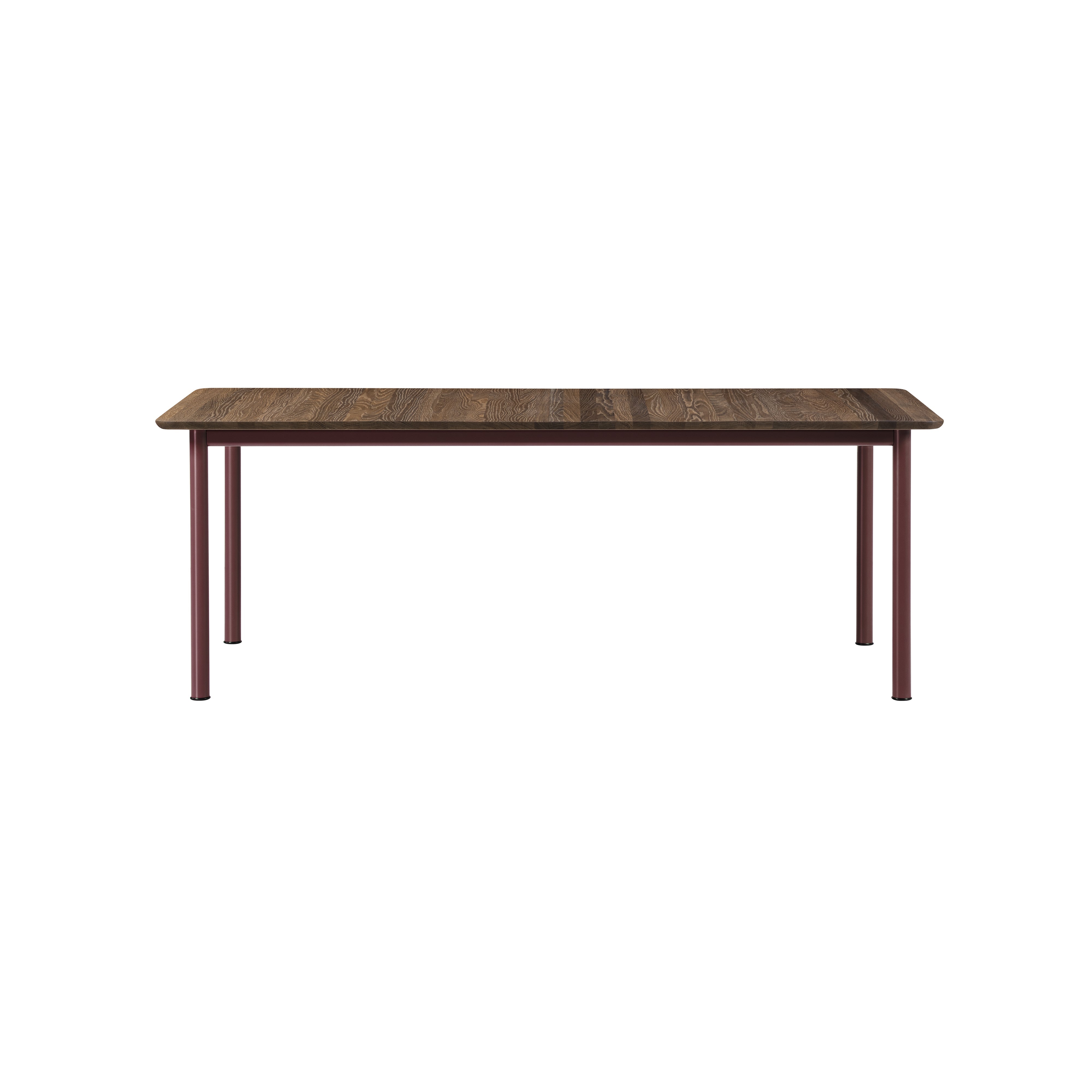 Plan Extendable Table: Smoked Oiled Oak + Bordeaux