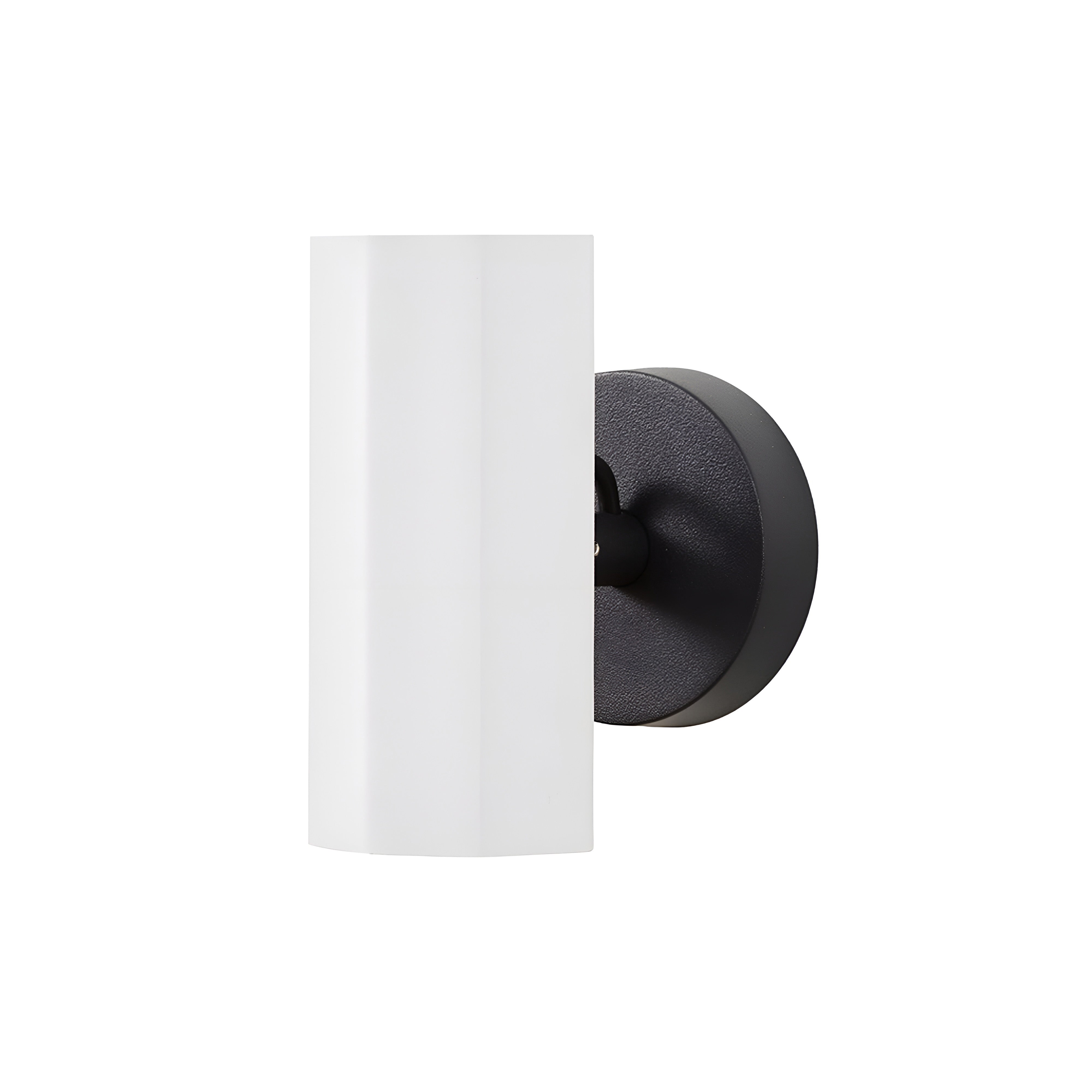 Brim Sconce: Faceted + Without Switch + Vermilion + Matt White