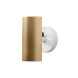 Brim Sconce: Round + Without Switch + Satin Brass + Matt White