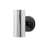 Brim Sconce: Round + Without Switch + Polished Chrome + Matt Black