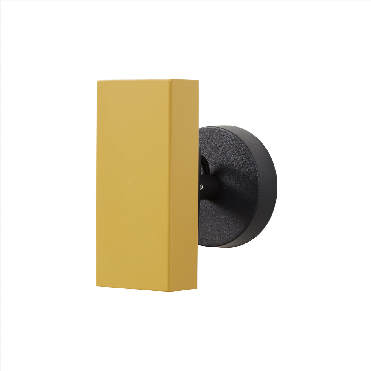 Brim Sconce: Square + Without Switch + Ochre Yellow + Matt Black