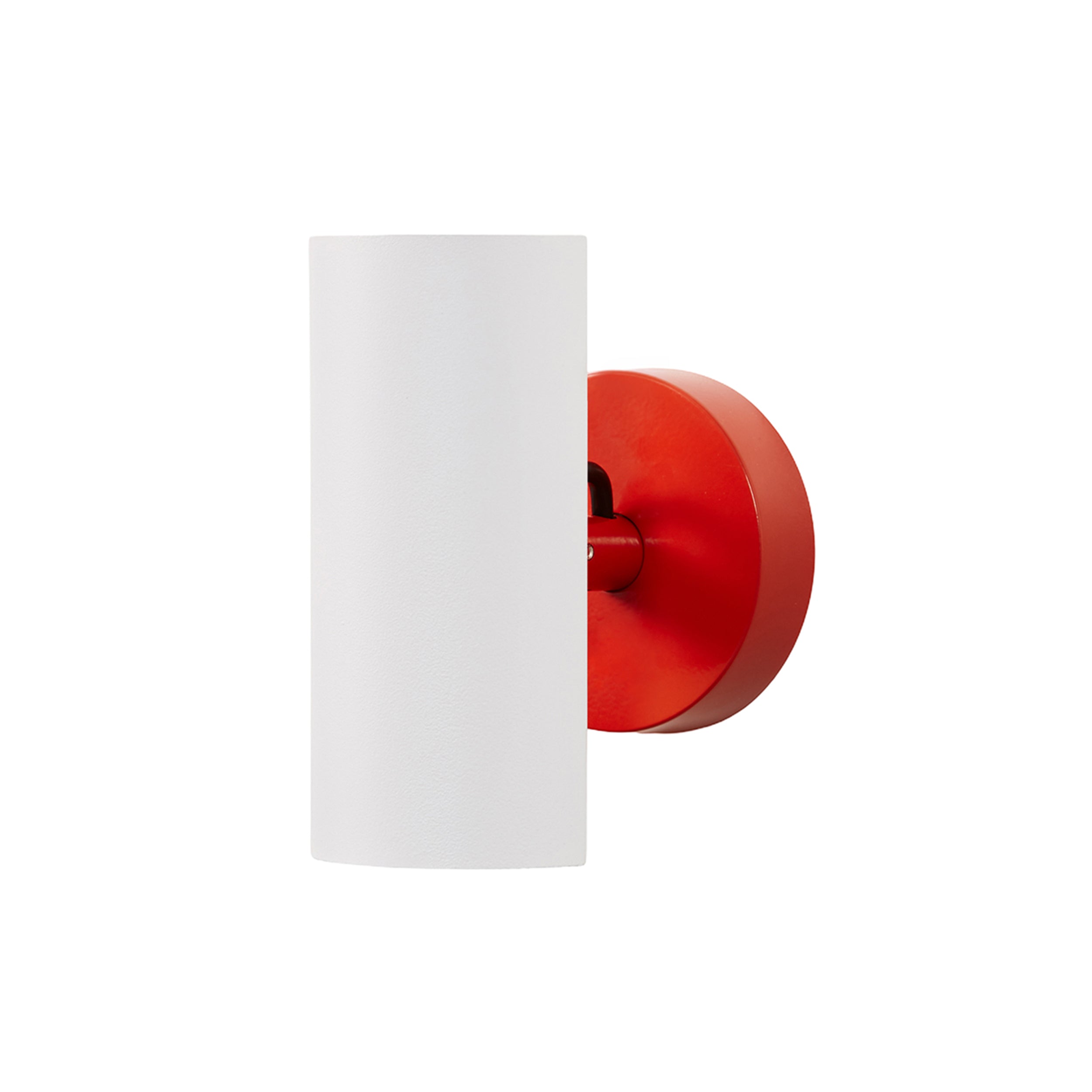Brim Sconce: Round + Without Switch + Matt White + Vermilion