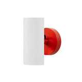 Brim Sconce: Round + Without Switch + Matt White + Vermilion