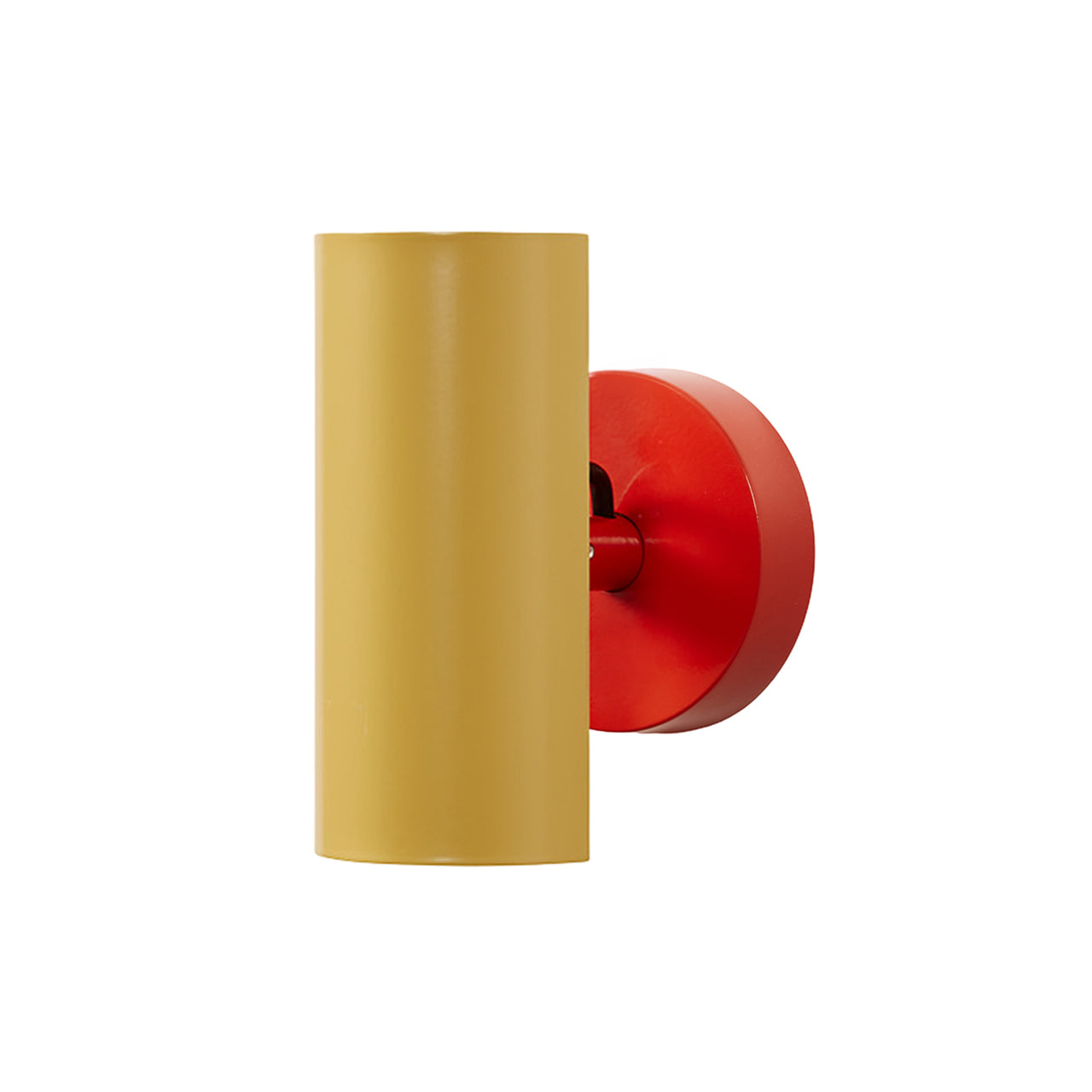 Brim Sconce: Round + Without Switch + Ochre Yellow + Vermilion
