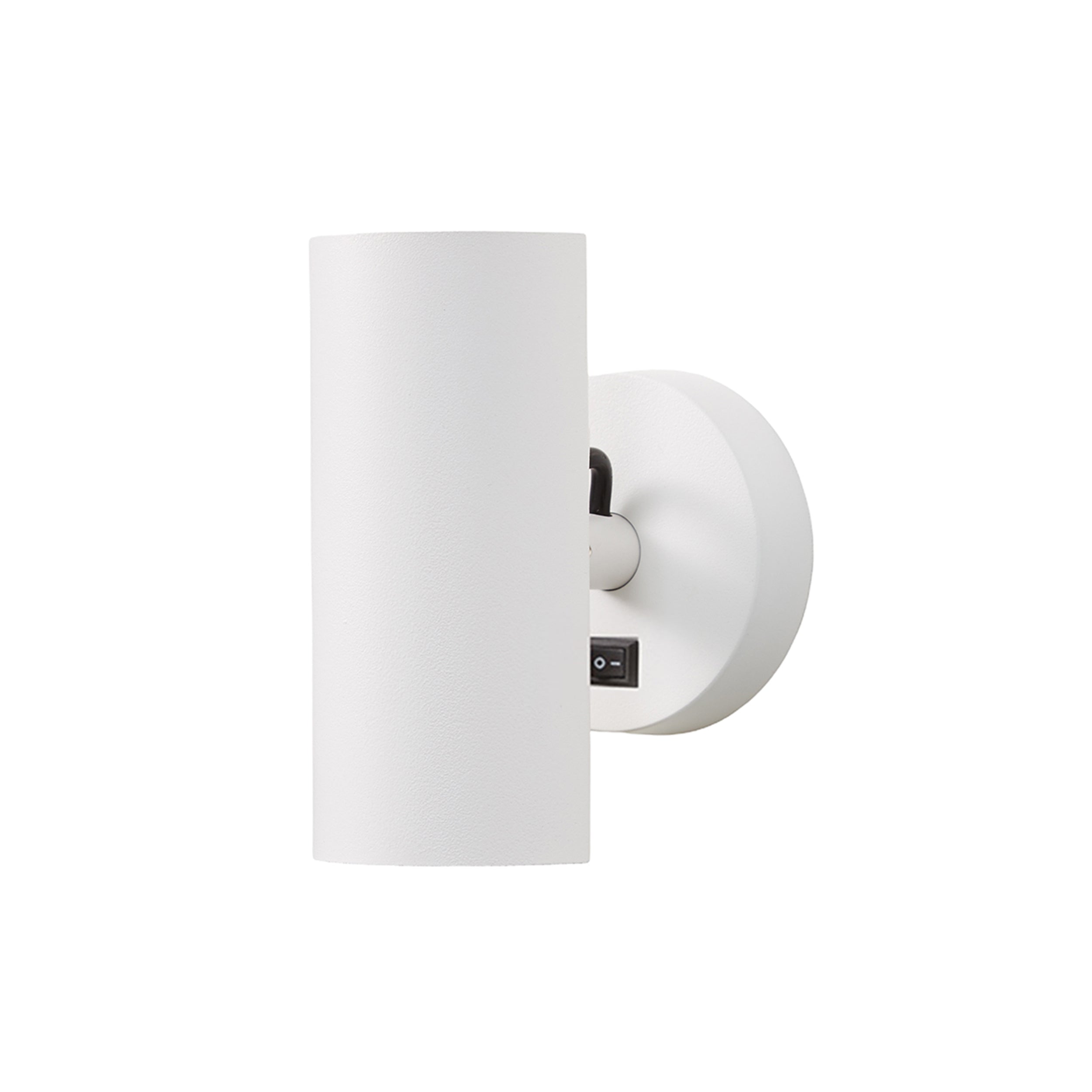 Brim Sconce: Round + With Switch + Matt White