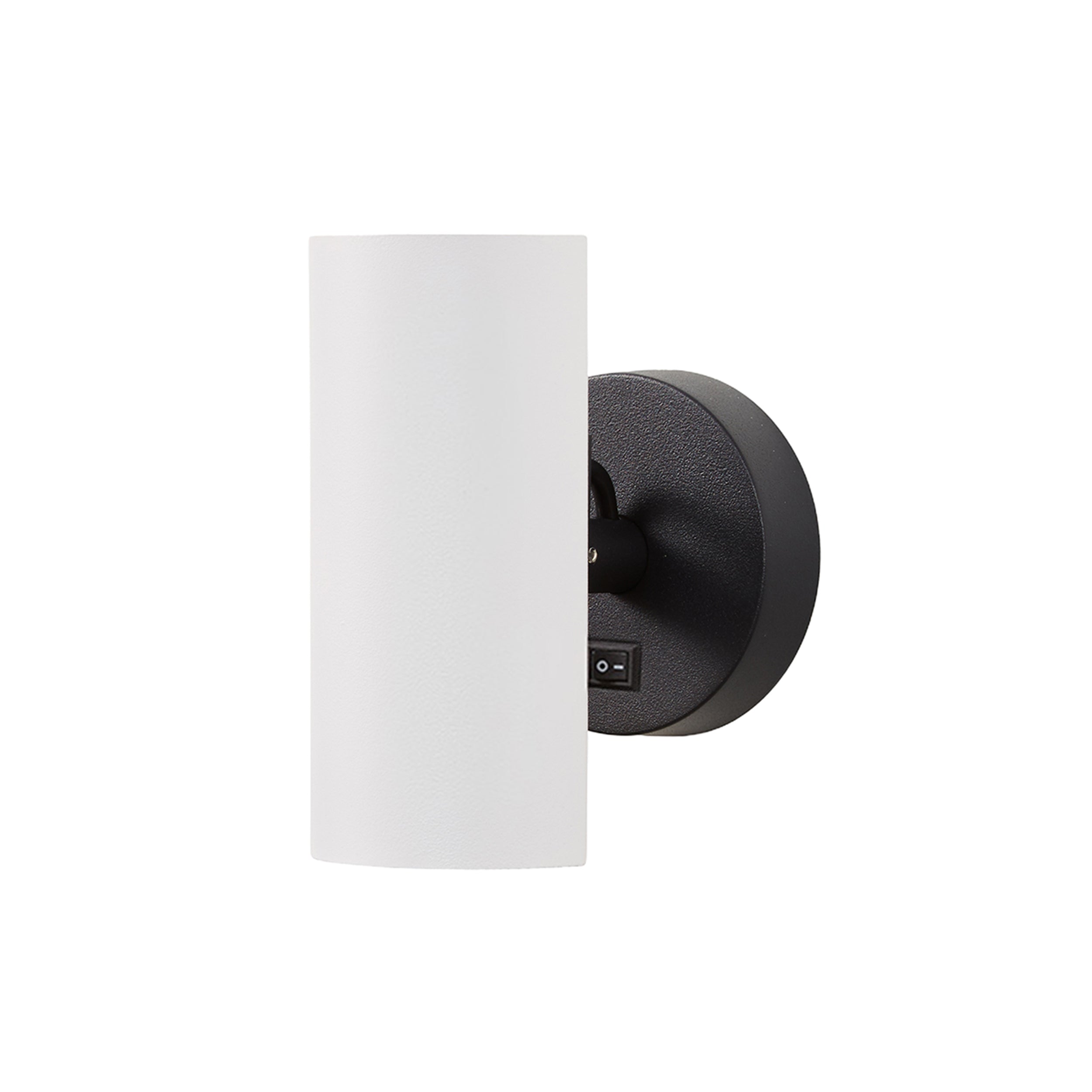 Brim Sconce: Round + With Switch + Matt White + Matt Black